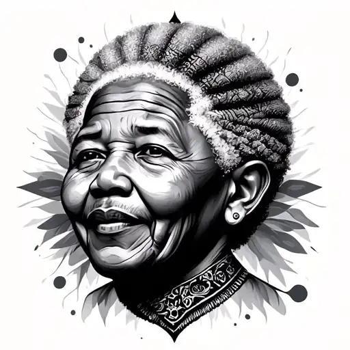 Mandela Style Tattoo Design Combining