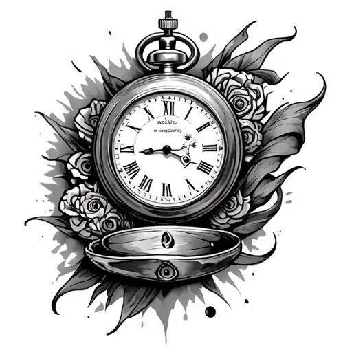 Biomechanical Sleeve Tattoo With Pocket Watch To Symbolise Family