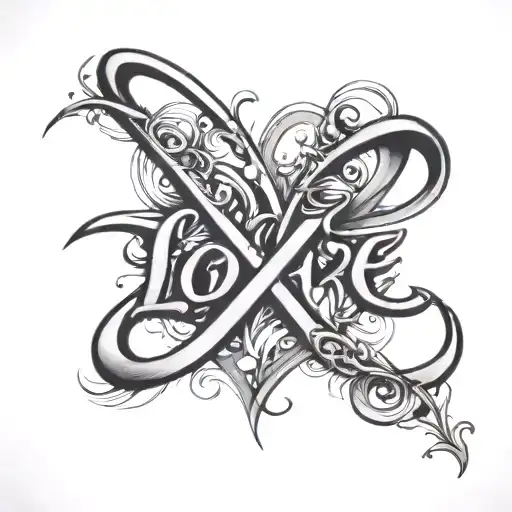 Inifinity Word 'Love' Written