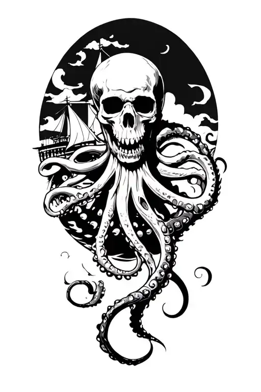 Kraken Diver And Pirate Boat