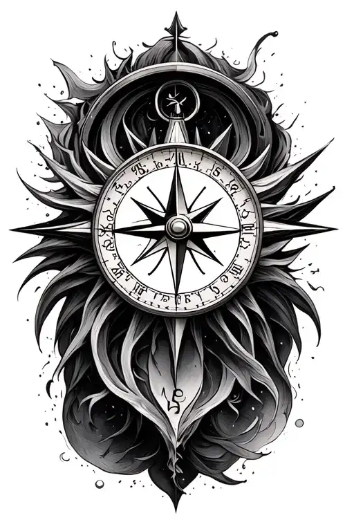 Compass And Clock Face