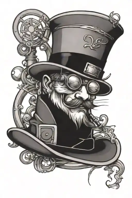 Cross With A Headset Around The Top Hat And Monocle