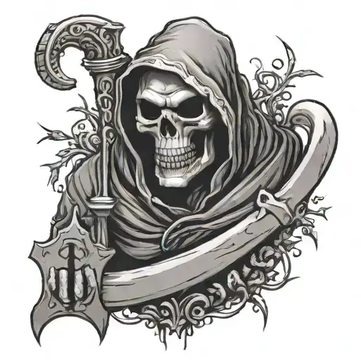 Grave With Reaper Smiling Forearm