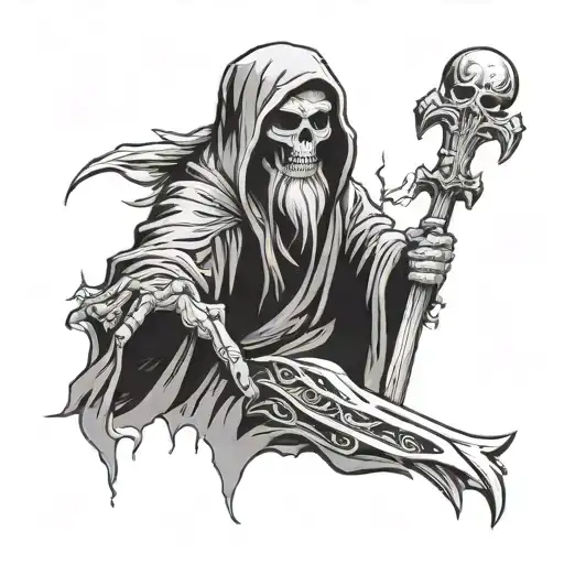 Grave With Reaper Smiling Forearm