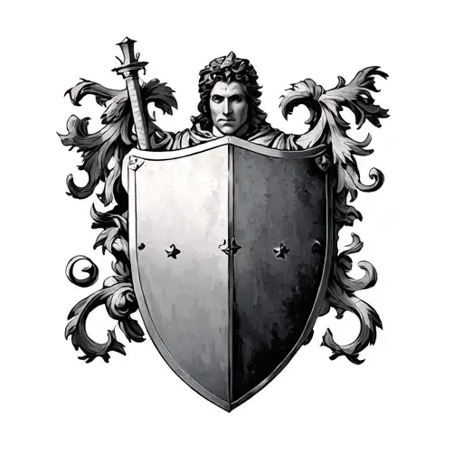 St George With Shield Coloured