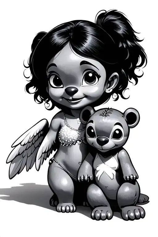 Lilo And Stitch With Angel And Teddy