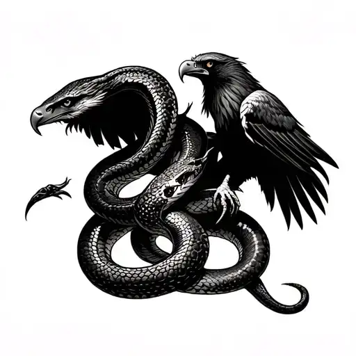 2 Night Hawk Fighting A Snake