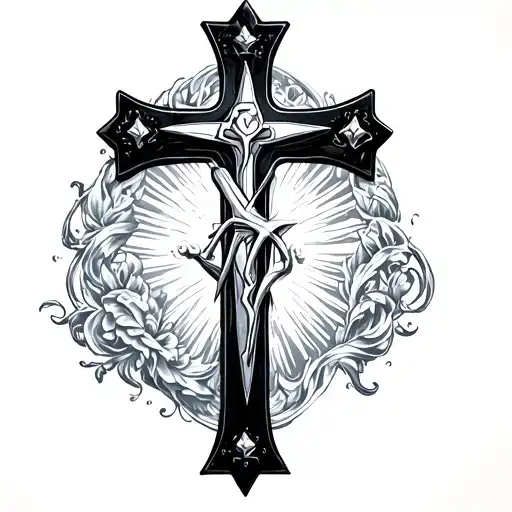 Christian Cross With 777