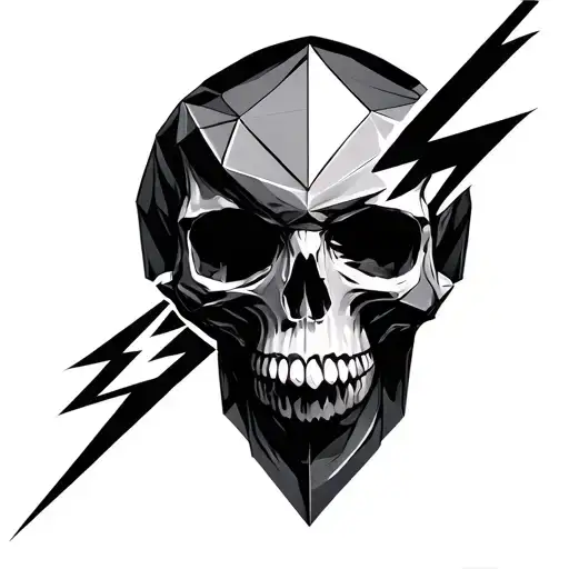 Geometrical Skull With Lightning