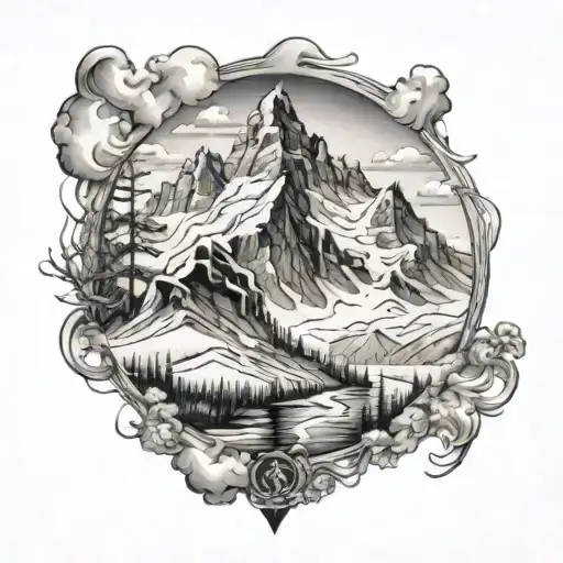 Rocky Mountain Scene Snow