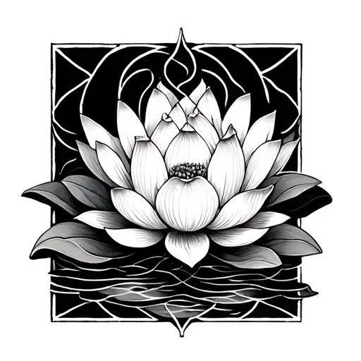 Lotus Flower Penrose Tile Tattoo Design