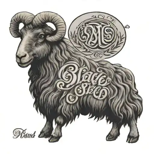 Black Sheep In Old English Letters