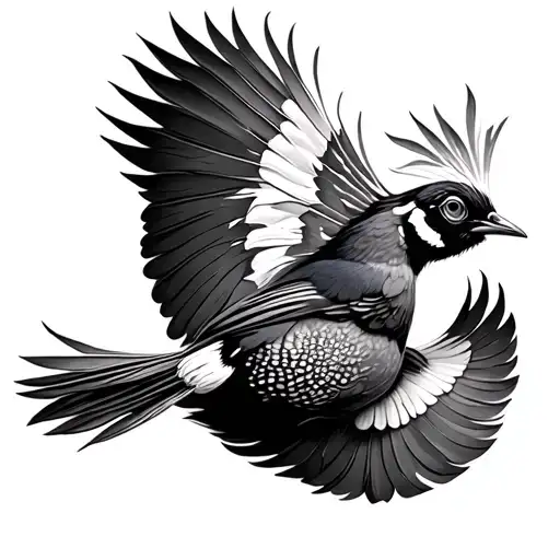 Pheasant Feather Transforming Into A Flying Bird