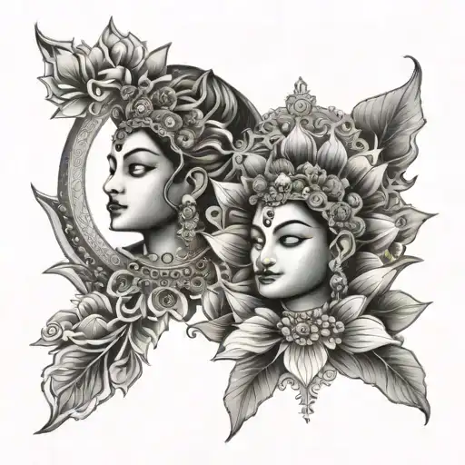Sun Moon Lotus Radha 1 & 29 Jan