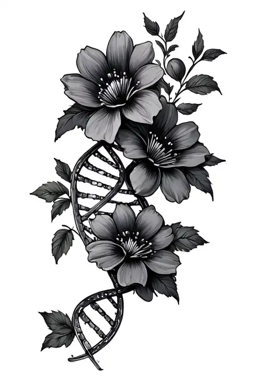 Dna With Flowers