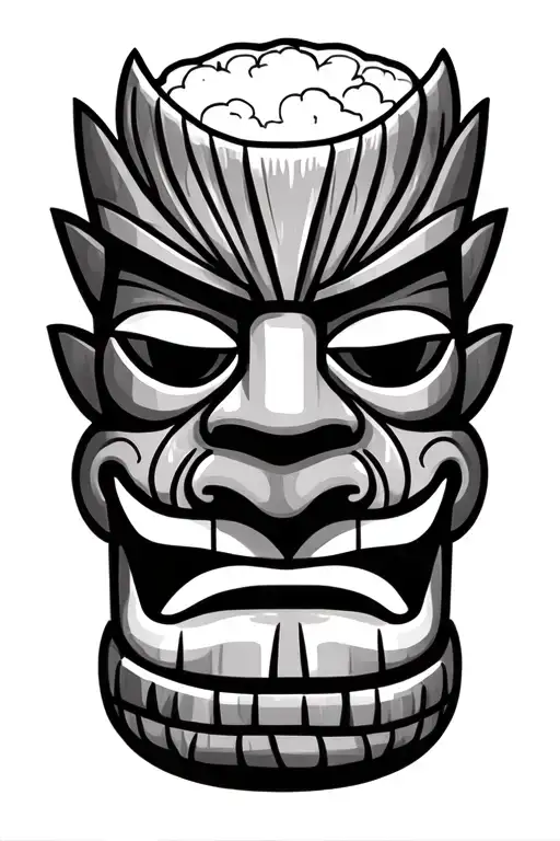 3 Happy Tiki Masks Drinking Beer