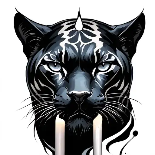 Black Panther And Candle