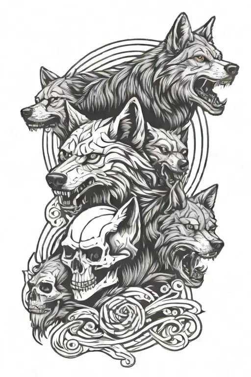 Skulls And Wolves