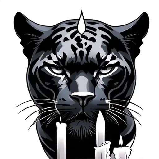 Black Panther And Candle