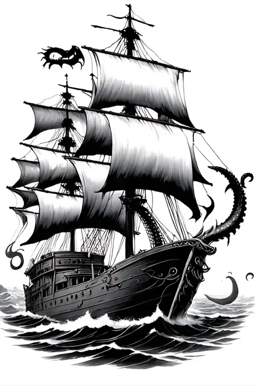 Kraken Attacking Ship