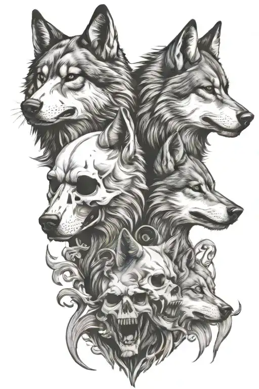 Skulls And Wolves
