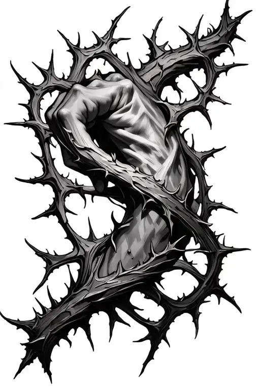 Thorns Wrapping Around Forearm Sleeve