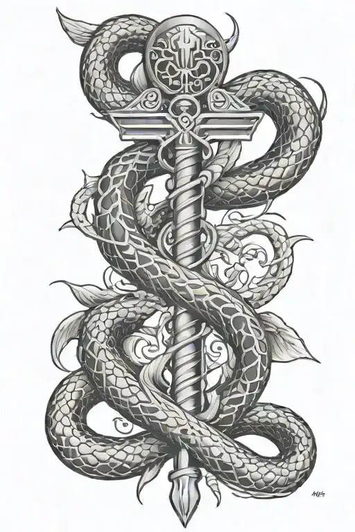 Caduceus With Snakes