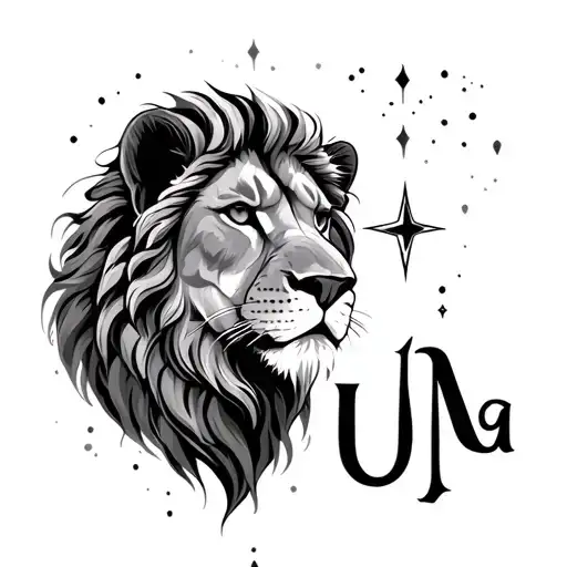 Leo Star Sign Una Name Written
