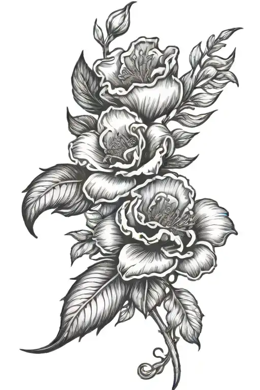 September Birth Flower With Herc In Cursive In The Step