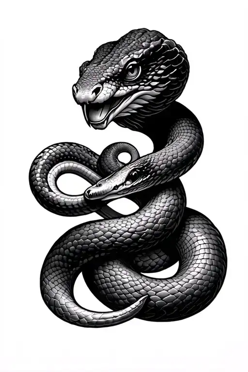 Snake Of Staff Of Hermes On Rose