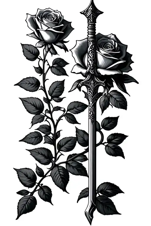 Staff Of Hermes And Rose