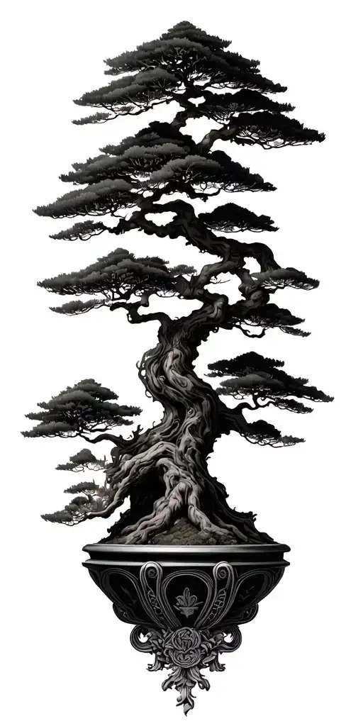Bonsai Tree With Names Incorporated Into The Design