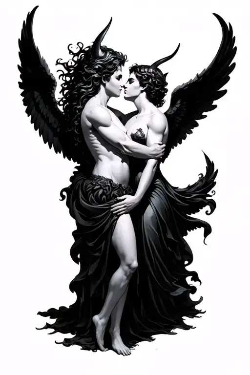 Gay Angel And Demon Making Out
