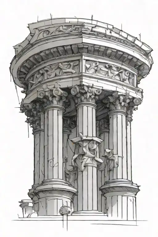 Sketch Of A Column On The Roman Pantheon