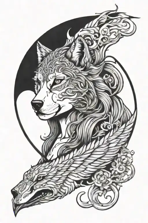 Half Wolf Half Woman