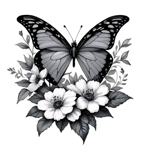 Lys Butterflies And Flowers