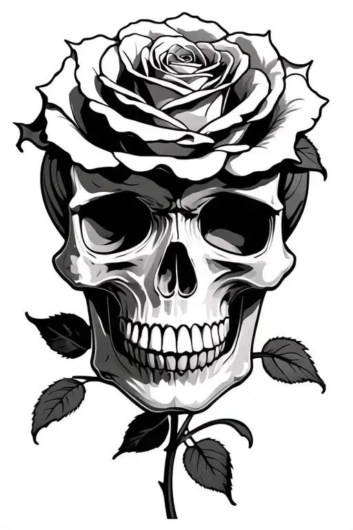 Skull Rose Tattoo Design Inspired Street Art