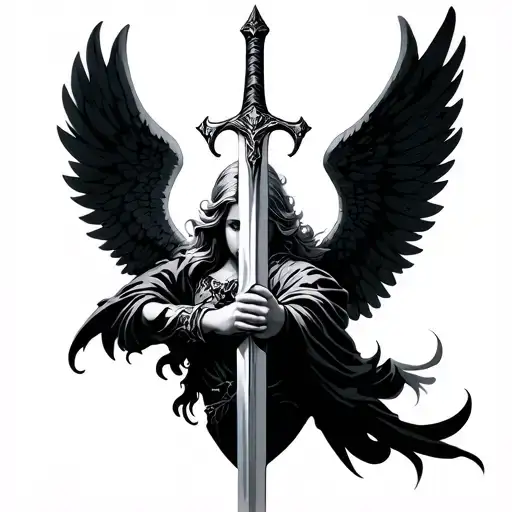 Angel Holding A Sword