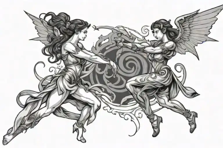 Good Vs Evil Woman Fighting Each Other