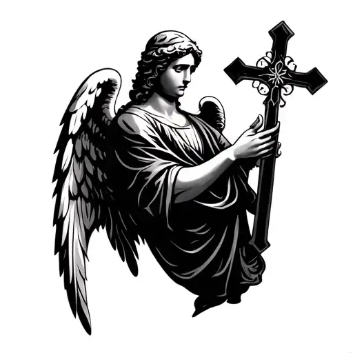 Angel Holding A Cross