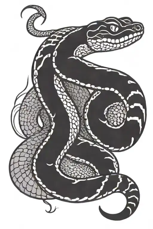 Striking Rattlesnake Coiled