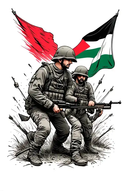 Ira Soldier And Palestinian Soldier Solidarity