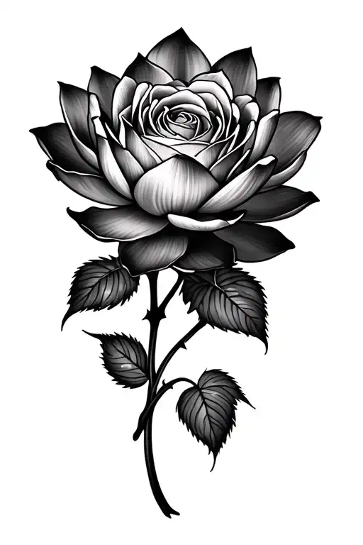 Roses Blooming Lotus Flower