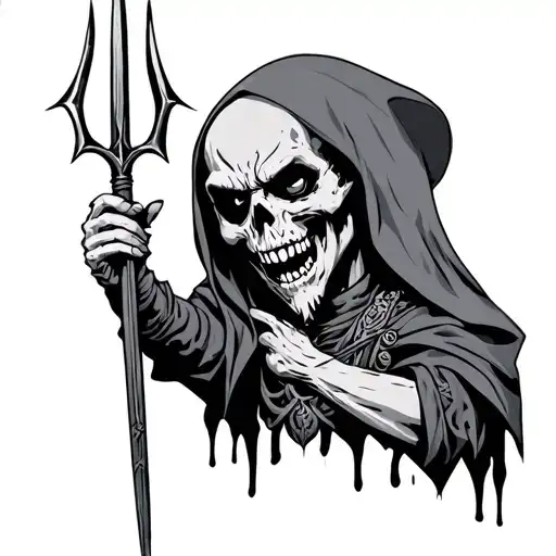 Undead Posideon Holding A Trident