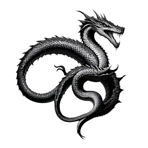 Oroboros Serpent Eating Itself