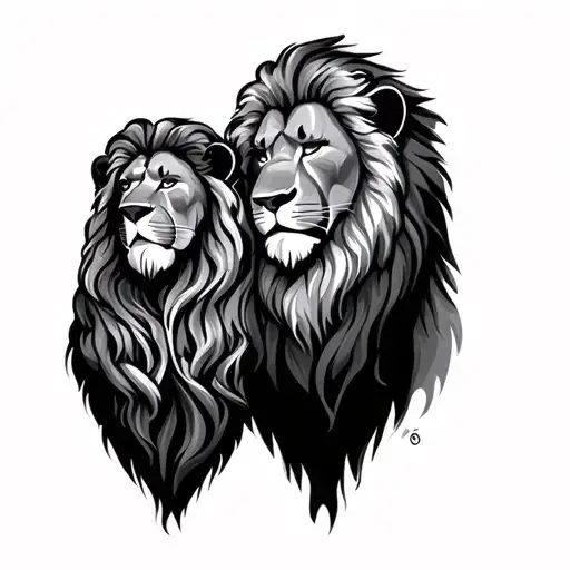 Couples Matching Tattoo Mufasa