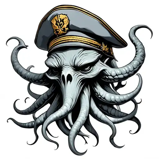 Cthulhu With Captain Hat
