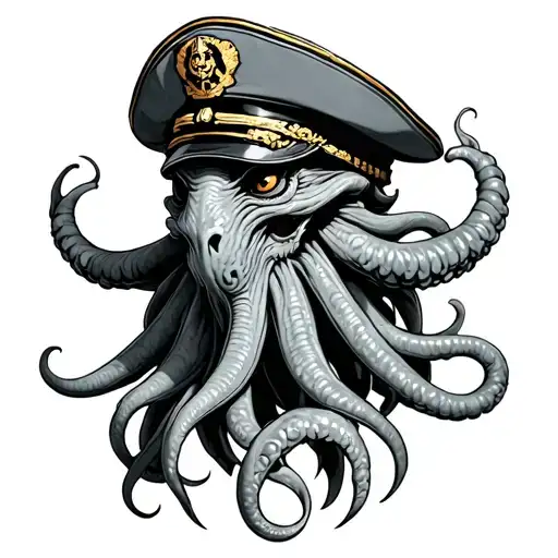 Cthulhu With Captain Hat