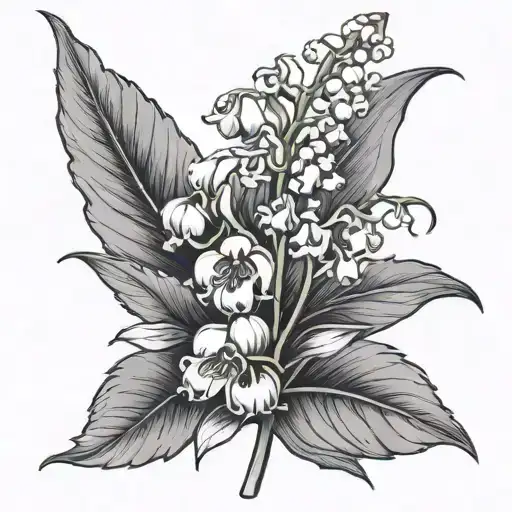 Lily Of The Valley Flower Stalk And Carnation Flower Stock