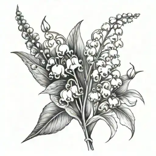 Lily Of The Valley Flower Stalk And Carnation Flower Stalk